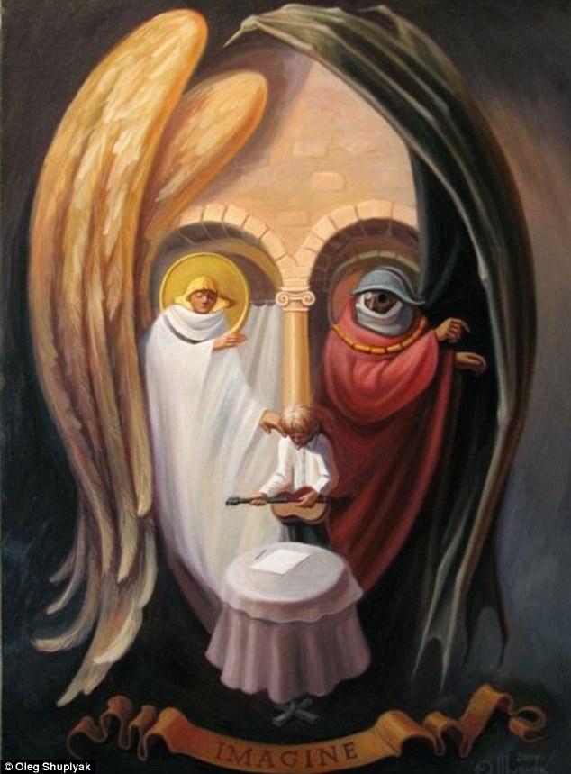 6 oleg shuplyak illusion painting beatles john lennon