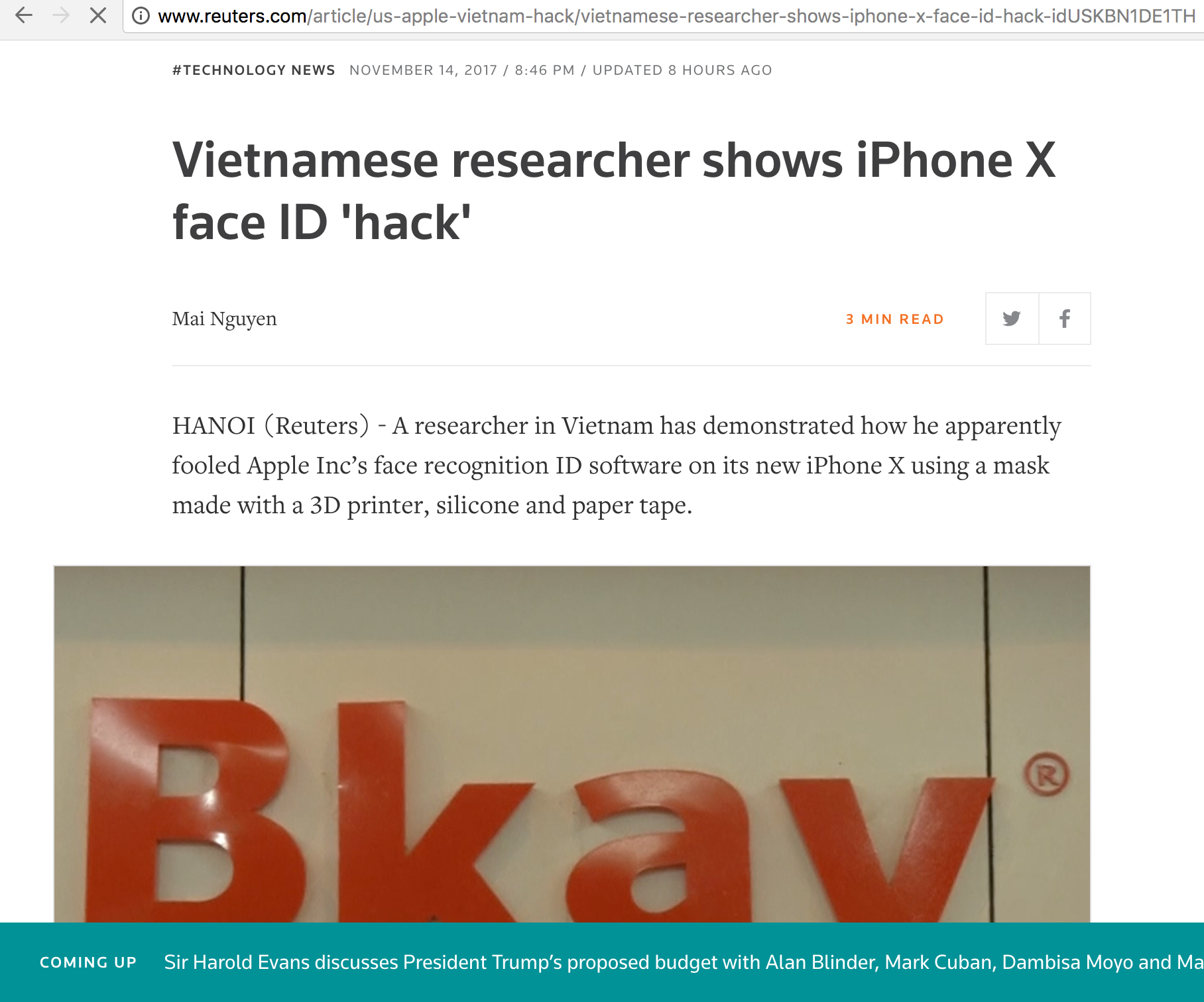 Bkav qua mặt Face ID: Báo ngoại tung hô, trong nước chỉ trích Bkav qua mặt Face ID: Báo ngoại tung hô, trong nước chỉ trích