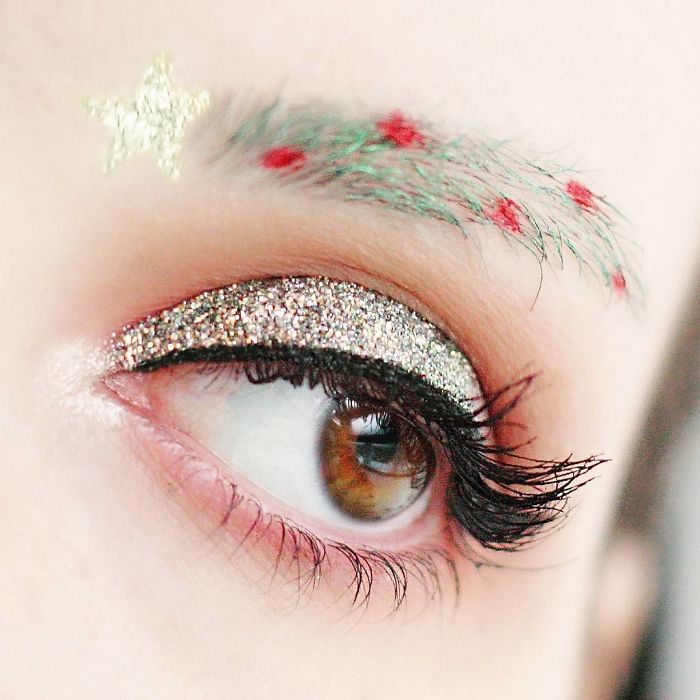 Chân mày cây thông - Trào lưu trang điểm Noel mới nhất của các nàng phương Tây Chân mày cây thông - Trào lưu trang điểm Noel mới nhất của các nàng phương Tây