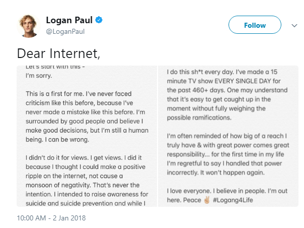 Cư dân mạng Nhật Bản nhất trí 'đuổi thằng' Logan Paul sau video gây tranh cãi Cư dân mạng Nhật Bản nhất trí 'đuổi thằng' Logan Paul sau video gây tranh cãi