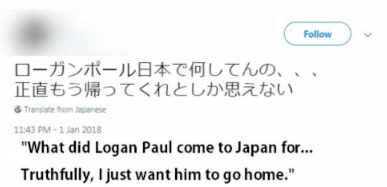 Cư dân mạng Nhật Bản nhất trí 'đuổi thằng' Logan Paul sau video gây tranh cãi Cư dân mạng Nhật Bản nhất trí 'đuổi thằng' Logan Paul sau video gây tranh cãi