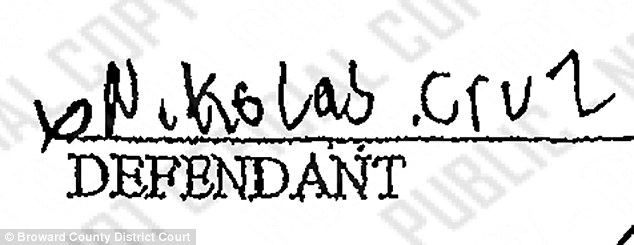 Phát hiện bất ngờ khi phân tích chữ ký của hung thủ xả súng giết chết 17 người ở Florida Phát hiện bất ngờ khi phân tích chữ ký của hung thủ xả súng giết chết 17 người ở Florida