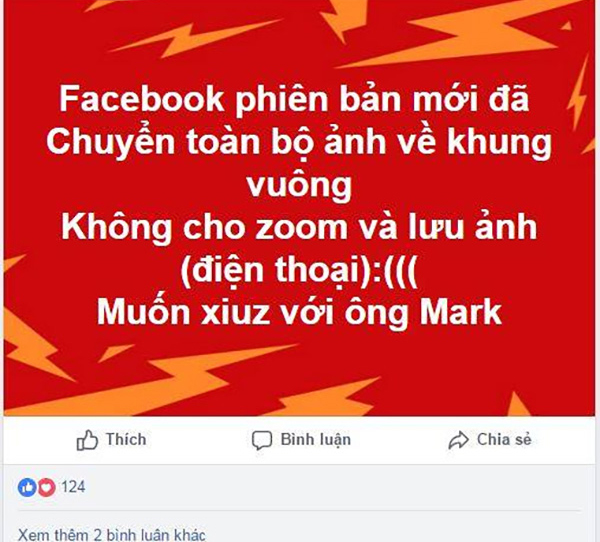 Cộng đồng Facebook nháo nhào vì bị cắt ảnh thành hình vuông, không hiển thị nhiều ảnh Cộng đồng Facebook nháo nhào vì bị cắt ảnh thành hình vuông, không hiển thị nhiều ảnh