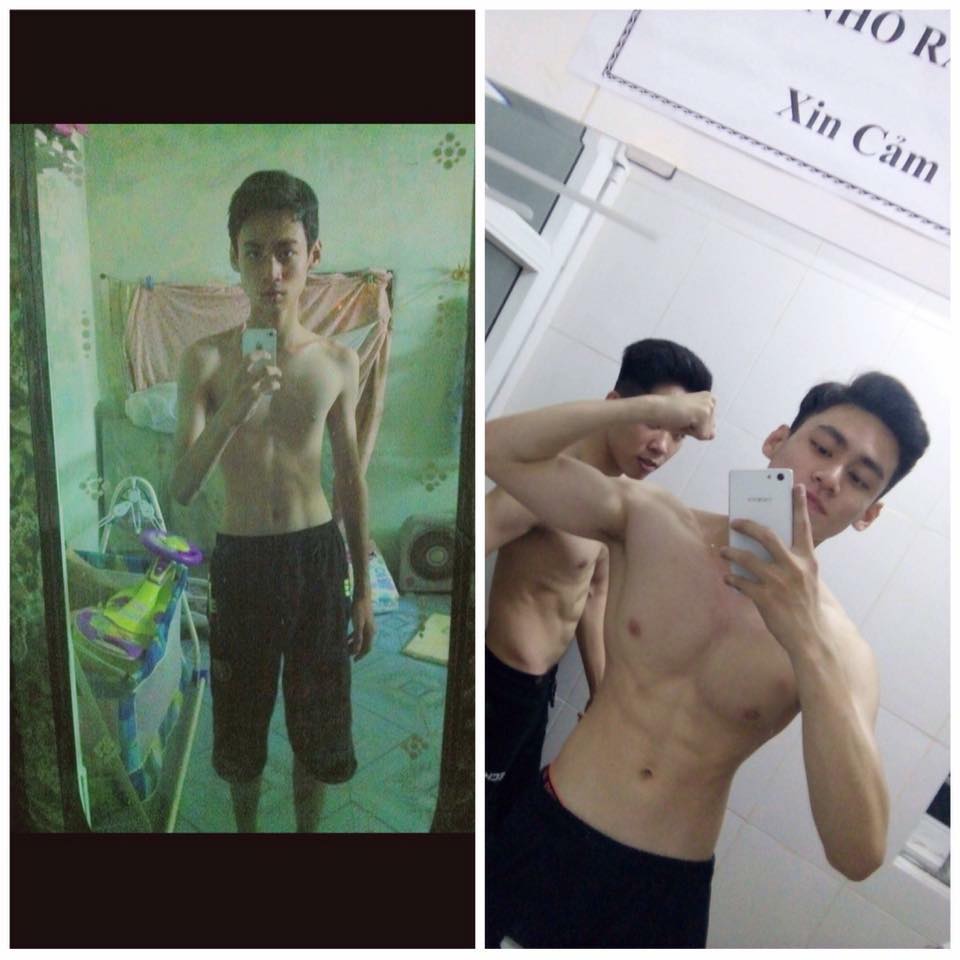 Tăng 18 kg sau nửa năm tập gym, nam sinh cò hương 'dậy thì' thành nam thần 6 múi Tăng 18 kg sau nửa năm tập gym, nam sinh cò hương 'dậy thì' thành nam thần 6 múi