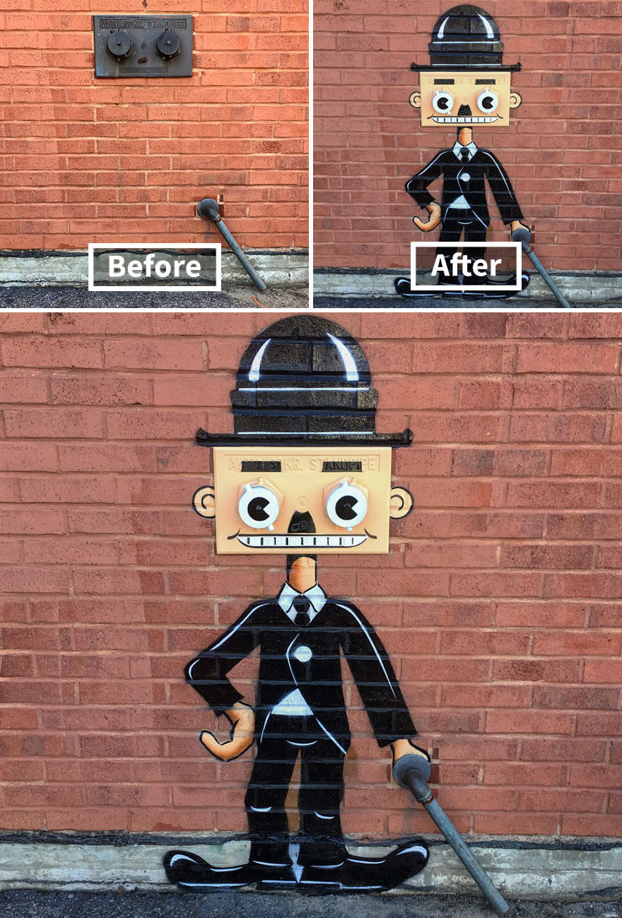 Graffiti biến đường phố thành sân chơi hoạt hình vui nhộn Graffiti biến đường phố thành sân chơi hoạt hình vui nhộn
