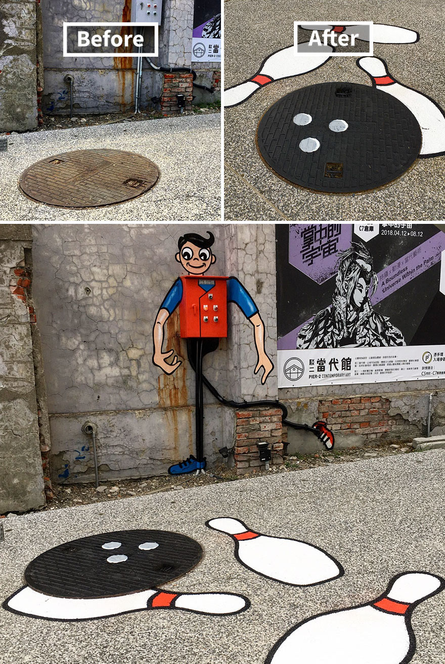 Graffiti biến đường phố thành sân chơi hoạt hình vui nhộn Graffiti biến đường phố thành sân chơi hoạt hình vui nhộn