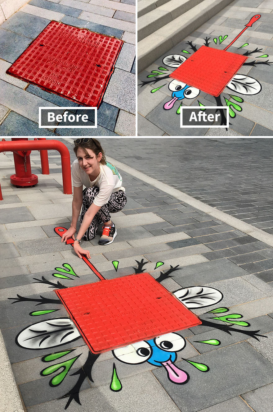 Graffiti biến đường phố thành sân chơi hoạt hình vui nhộn Graffiti biến đường phố thành sân chơi hoạt hình vui nhộn