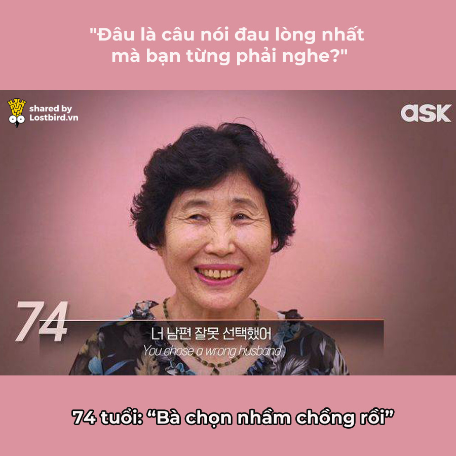 'Câu nói đau lòng nhất bạn từng phải nghe?': Đây là đáp án của 70 người Hàn từ 5 đến 74 tuổi 'Câu nói đau lòng nhất bạn từng phải nghe?': Đây là đáp án của 70 người Hàn từ 5 đến 74 tuổi