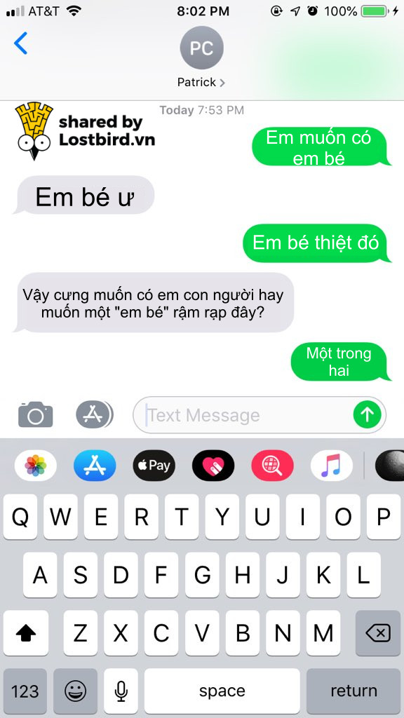 Những câu trả lời bá đạo của 'nửa kia' nhà người ta cho câu hỏi 'Em/Anh muốn có em bé' Những câu trả lời bá đạo của 'nửa kia' nhà người ta cho câu hỏi 'Em/Anh muốn có em bé'