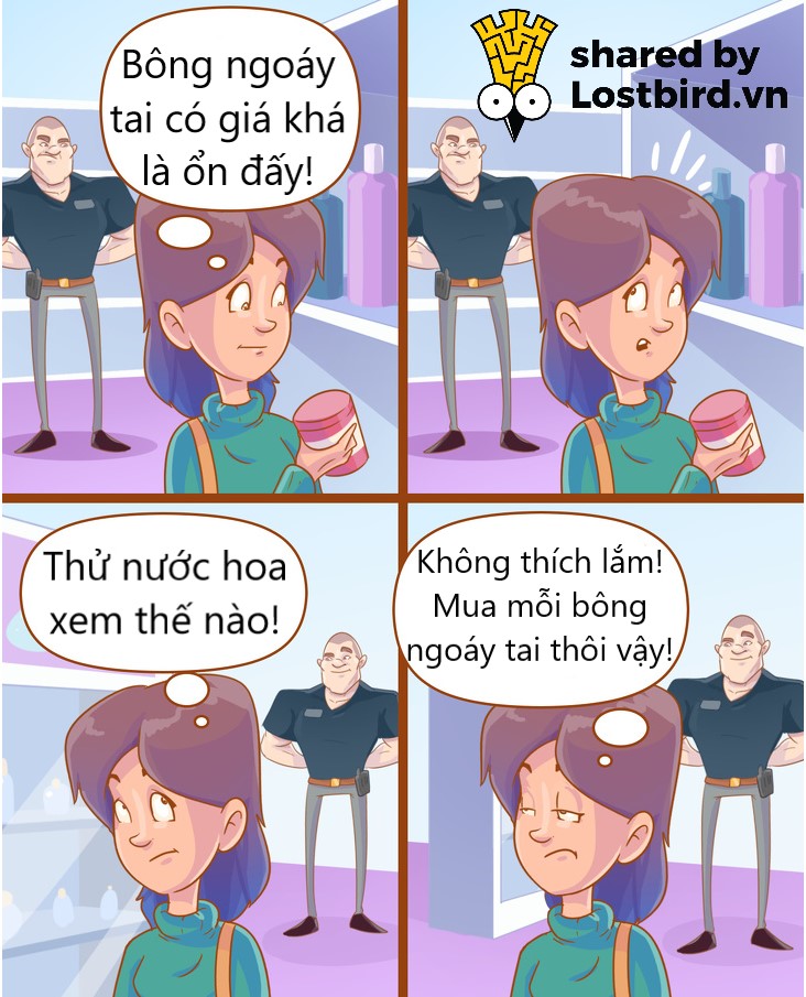 Bộ tranh hài hước: Ba cái chuyện linh tinh khó xử ai cũng gặp phải lúc đi mua sắm Bộ tranh hài hước: Ba cái chuyện linh tinh khó xử ai cũng gặp phải lúc đi mua sắm