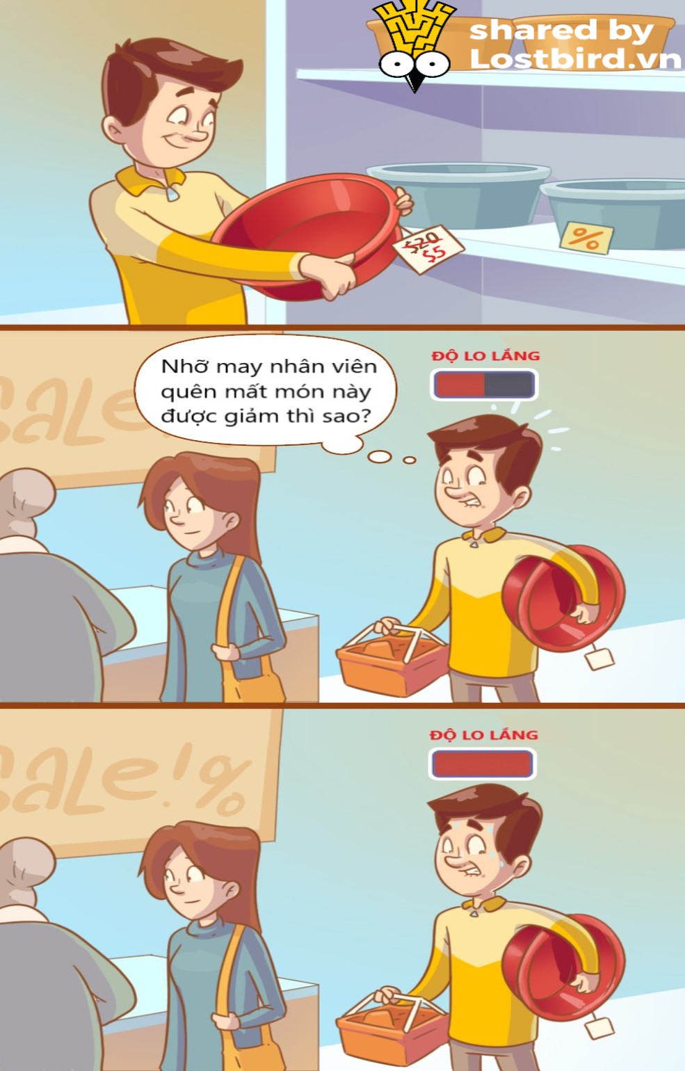 Bộ tranh hài hước: Ba cái chuyện linh tinh khó xử ai cũng gặp phải lúc đi mua sắm Bộ tranh hài hước: Ba cái chuyện linh tinh khó xử ai cũng gặp phải lúc đi mua sắm