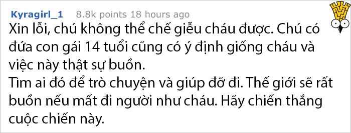 Chàng trai trầm cảm đăng hình lên Reddit để bị chế giễu nhưng lại nhận được kết quả bất ngờ Chàng trai trầm cảm đăng hình lên Reddit để bị chế giễu nhưng lại nhận được kết quả bất ngờ