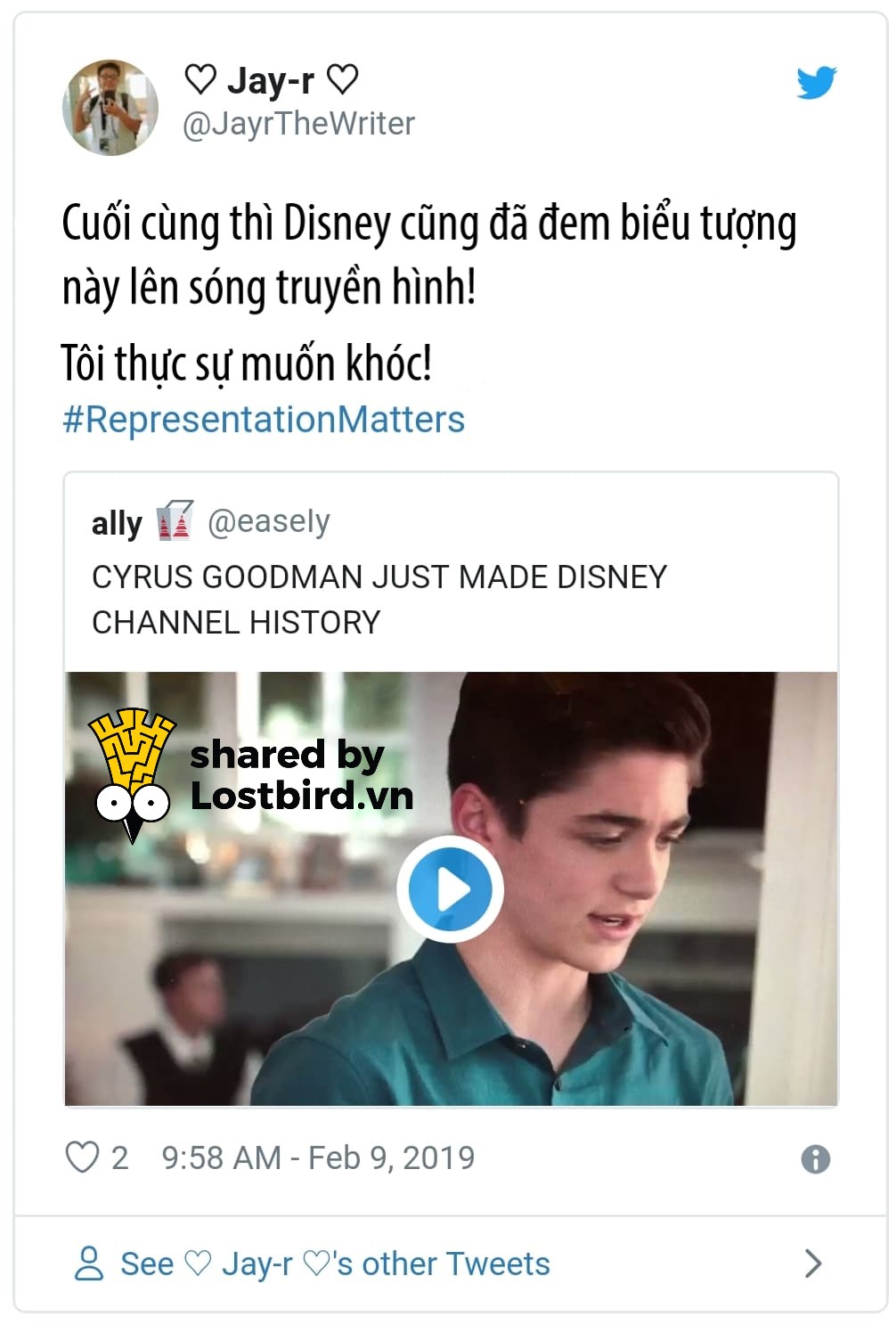 Disney Channel có nhân vật công khai là người đồng tính đầu tiên trên truyền hình Disney Channel có nhân vật công khai là người đồng tính đầu tiên trên truyền hình