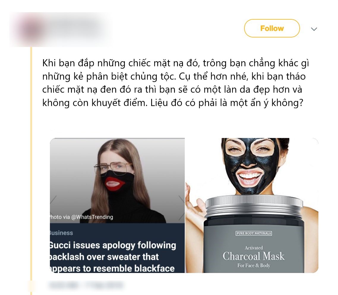 Mặt nạ từ than tre đang bị tẩy chay nặng nề vì... phân biệt chủng tộc Mặt nạ từ than tre đang bị tẩy chay nặng nề vì... phân biệt chủng tộc