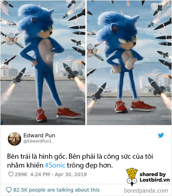 Fans ầm ầm phản đối tạo hình thảm hoạ của 'Sonic The Hedgehog' bằng loạt ảnh chế hài hước Fans ầm ầm phản đối tạo hình thảm hoạ của 'Sonic The Hedgehog' bằng loạt ảnh chế hài hước