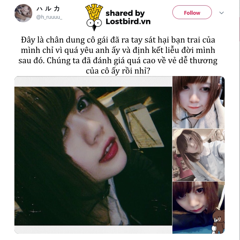 Cô gái xinh đẹp vì quá yêu mà xuống tay sát hại bạn trai Cô gái xinh đẹp vì quá yêu mà xuống tay sát hại bạn trai