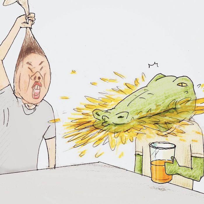 Chùm tranh hài hước: 41 vấn đề 'đau đầu' khi cá sấu làm người Chùm tranh hài hước: 41 vấn đề 'đau đầu' khi cá sấu làm người