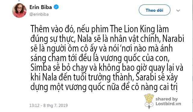 'Vua Sư Tử' có nên 'nữ quyền' hơn để tôn trọng tập tính tự nhiên của loài sư tử? 'Vua Sư Tử' có nên 'nữ quyền' hơn để tôn trọng tập tính tự nhiên của loài sư tử?