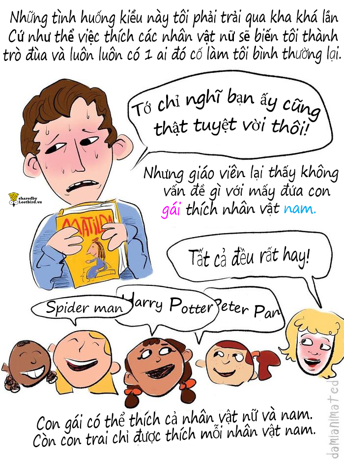 Bộ tranh: Những hành động nhỏ của người lớn khiến các bé trai phát triển sự kì thị nữ giới Bộ tranh: Những hành động nhỏ của người lớn khiến các bé trai phát triển sự kì thị nữ giới