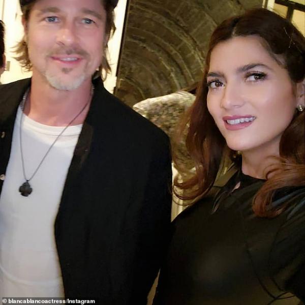 that same night pitt was at an if beale street could talk screening where he posed with blanca blanco later he went to see charlize at the roma event ins