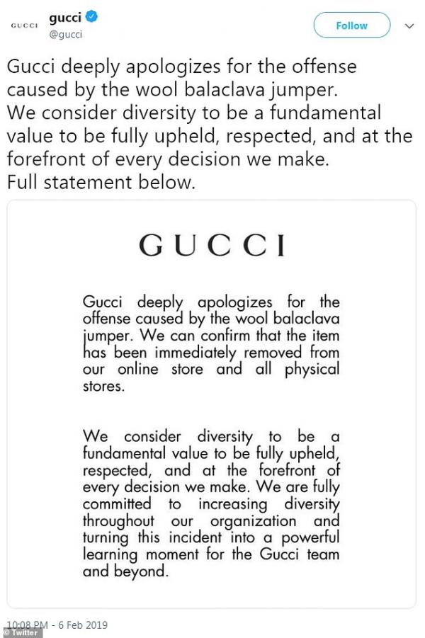 9497144 6676289 gucci took to twitter to apologize for the jumper and added that a 7 1549529900593