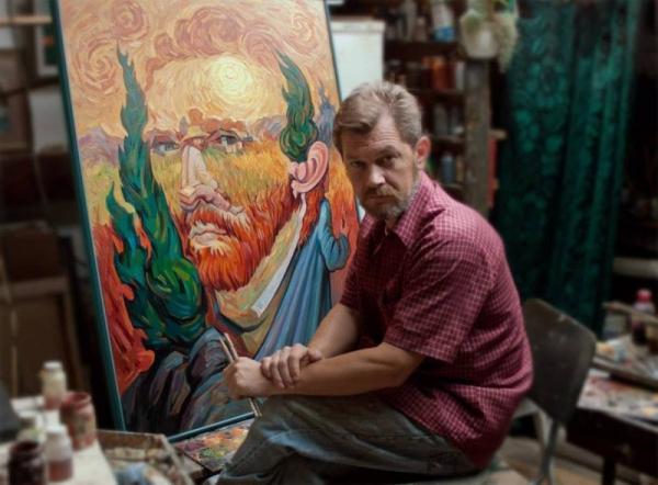 in his studio
