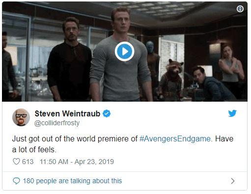 Cấp báo: 'Cơn bão' phản hồi đầu tiên bắt đầu đổ bộ sau buổi công chiếu 'Avengers: Endgame' Cấp báo: 'Cơn bão' phản hồi đầu tiên bắt đầu đổ bộ sau buổi công chiếu 'Avengers: Endgame'
