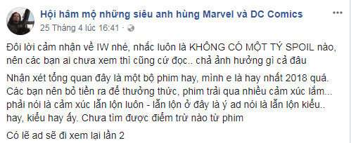 Fan DC Comics nói gì về 'Avengers: Infinity War' trong những ngày đầu công chiếu? Fan DC Comics nói gì về 'Avengers: Infinity War' trong những ngày đầu công chiếu?