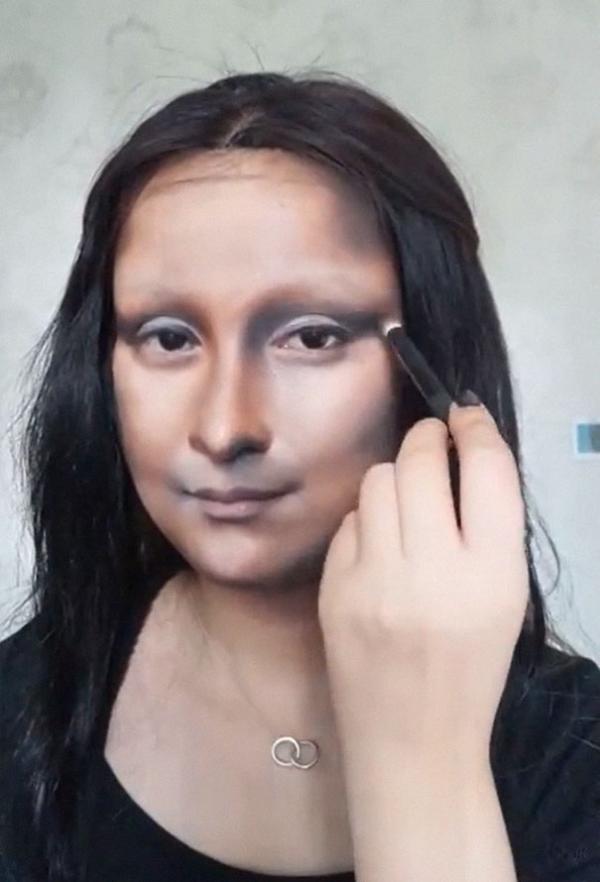 Nhận lời thách thức từ cộng đồng mạng, nữ blogger tự tin hoá thân thành Mona Lisa Nhận lời thách thức từ cộng đồng mạng, nữ blogger tự tin hoá thân thành Mona Lisa