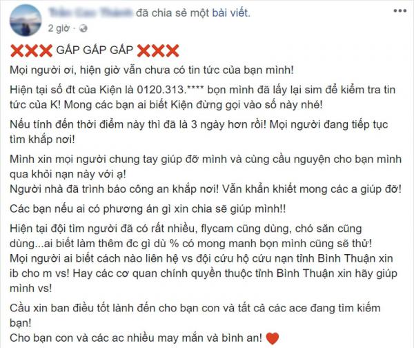 Đã hơn 3 ngày trôi qua, nam thanh niên leo núi Tà Năng - Phan Dũng vẫn bặt vô âm tín Đã hơn 3 ngày trôi qua, nam thanh niên leo núi Tà Năng - Phan Dũng vẫn bặt vô âm tín