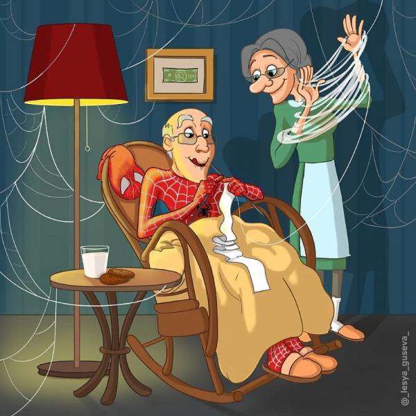Những bức tranh dí dỏm miêu tả cuộc sống về già của các nhân vật điện ảnh nổi tiếng Những bức tranh dí dỏm miêu tả cuộc sống về già của các nhân vật điện ảnh nổi tiếng