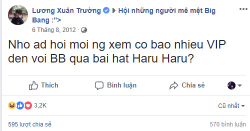 Xuân Trường 'than trời' vì bị fan tìm thấy bằng chứng từng là 'fan trẩu' của Big Bang Xuân Trường 'than trời' vì bị fan tìm thấy bằng chứng từng là 'fan trẩu' của Big Bang