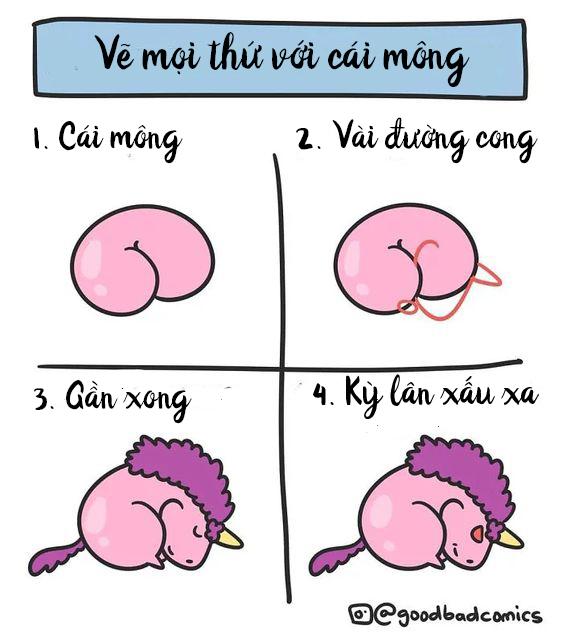 Hướng dẫn cách vẽ mọi thứ từ... cái mông Hướng dẫn cách vẽ mọi thứ từ... cái mông