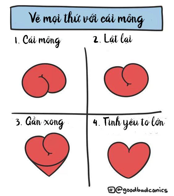 Hướng dẫn cách vẽ mọi thứ từ... cái mông Hướng dẫn cách vẽ mọi thứ từ... cái mông