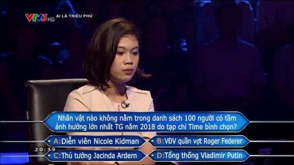 Chỉ với một cú chốt, nữ người chơi Ai Là Triệu Phú chứng tỏ khả năng 'cân cả thế giới' Chỉ với một cú chốt, nữ người chơi Ai Là Triệu Phú chứng tỏ khả năng 'cân cả thế giới'