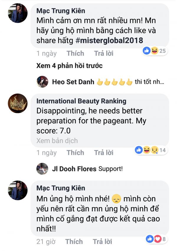 Đại diện Việt Nam kêu gọi đồng hương bình chọn cho mình tại Mister Global 2018 Đại diện Việt Nam kêu gọi đồng hương bình chọn cho mình tại Mister Global 2018