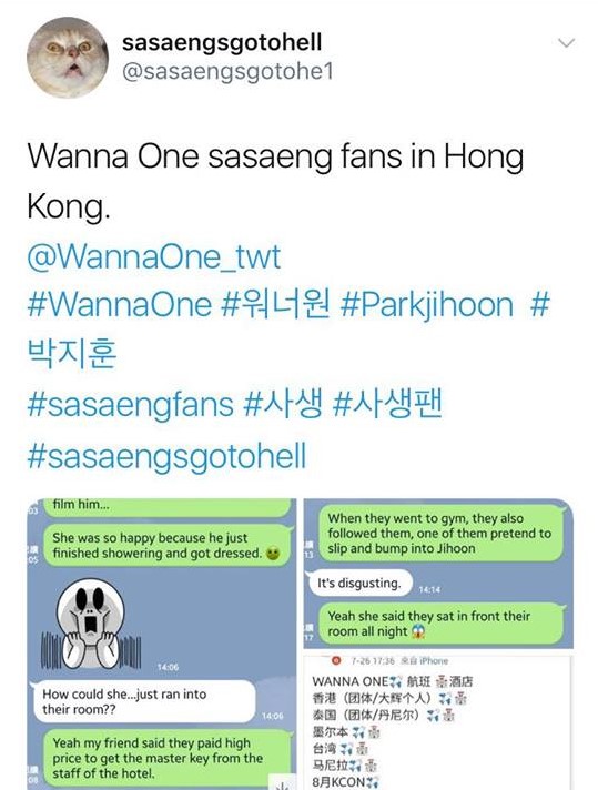 Fan cuồng dùng tiền mua chuộc nhân viên khách sạn để lẻn vào phòng Wanna One quay phim Fan cuồng dùng tiền mua chuộc nhân viên khách sạn để lẻn vào phòng Wanna One quay phim