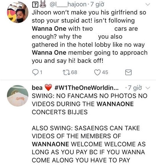 Fan cuồng dùng tiền mua chuộc nhân viên khách sạn để lẻn vào phòng Wanna One quay phim Fan cuồng dùng tiền mua chuộc nhân viên khách sạn để lẻn vào phòng Wanna One quay phim