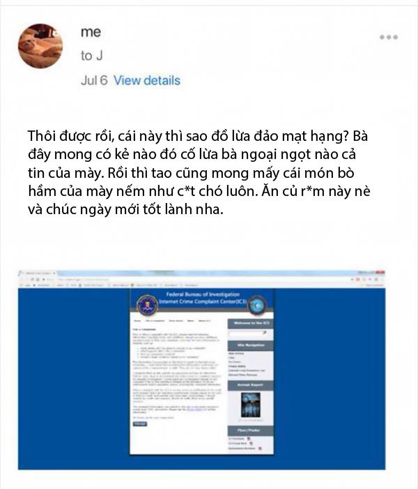 Bà chị bá đạo dành hẳn 3 ngày để nhắn tin trêu kẻ lừa đảo và cái kết cười ra nước mắt Bà chị bá đạo dành hẳn 3 ngày để nhắn tin trêu kẻ lừa đảo và cái kết cười ra nước mắt