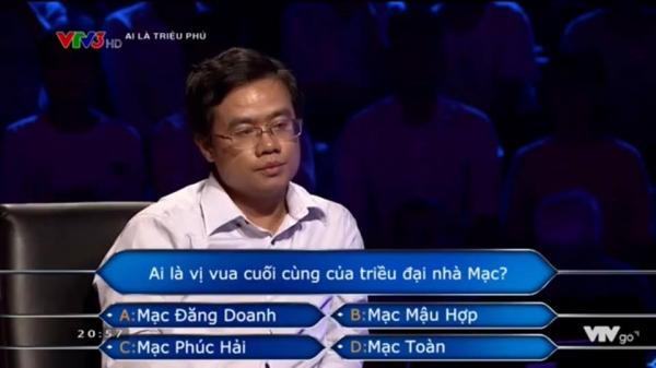 Thánh nhọ 'Ai Là Triệu Phú': Sử dụng 4 sự trợ giúp cho 1 câu hỏi nhưng vẫn trả lời sai Thánh nhọ 'Ai Là Triệu Phú': Sử dụng 4 sự trợ giúp cho 1 câu hỏi nhưng vẫn trả lời sai