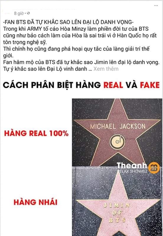 Sự thật đằng sau tin đồn gây tranh cãi về việc fan bỏ 30.000 USD để Jimin có ngôi sao trên Đại Lộ Danh Vọng Hollywood Sự thật đằng sau tin đồn gây tranh cãi về việc fan bỏ 30.000 USD để Jimin có ngôi sao trên Đại Lộ Danh Vọng Hollywood