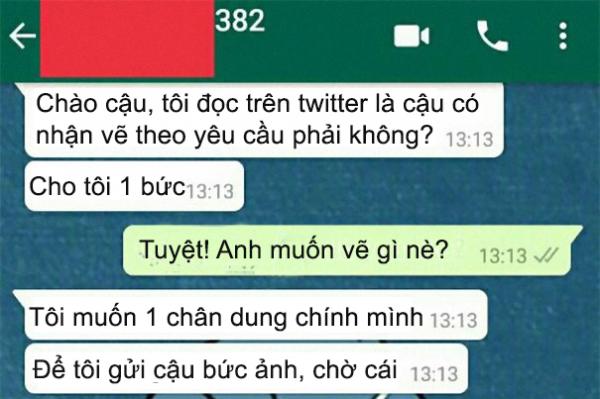 Khách hàng 'bá đạo' của năm: 'Con anh bị ung thư nên chú vẽ chân dung FREE cho anh nha?' Khách hàng 'bá đạo' của năm: 'Con anh bị ung thư nên chú vẽ chân dung FREE cho anh nha?'