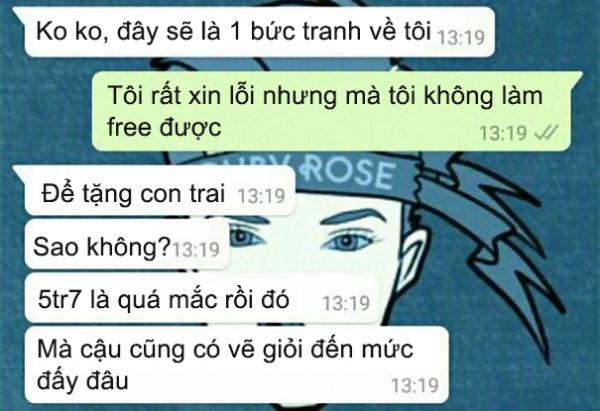 Khách hàng 'bá đạo' của năm: 'Con anh bị ung thư nên chú vẽ chân dung FREE cho anh nha?' Khách hàng 'bá đạo' của năm: 'Con anh bị ung thư nên chú vẽ chân dung FREE cho anh nha?'