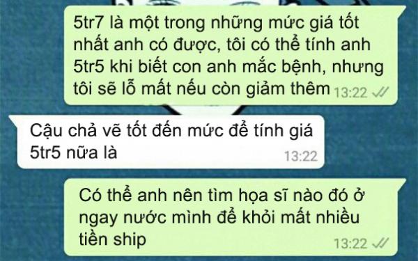 Khách hàng 'bá đạo' của năm: 'Con anh bị ung thư nên chú vẽ chân dung FREE cho anh nha?' Khách hàng 'bá đạo' của năm: 'Con anh bị ung thư nên chú vẽ chân dung FREE cho anh nha?'