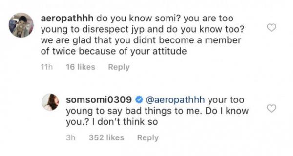 Somi lần đầu đáp trả khi bị antifan chỉ trích 'không tôn trọng JYP' và 'không xứng gia nhập TWICE' Somi lần đầu đáp trả khi bị antifan chỉ trích 'không tôn trọng JYP' và 'không xứng gia nhập TWICE'