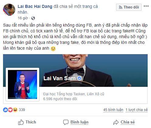 Nhà báo Lại Văn Sâm đã có tài khoản 'chính chủ' trên Facebook Nhà báo Lại Văn Sâm đã có tài khoản 'chính chủ' trên Facebook
