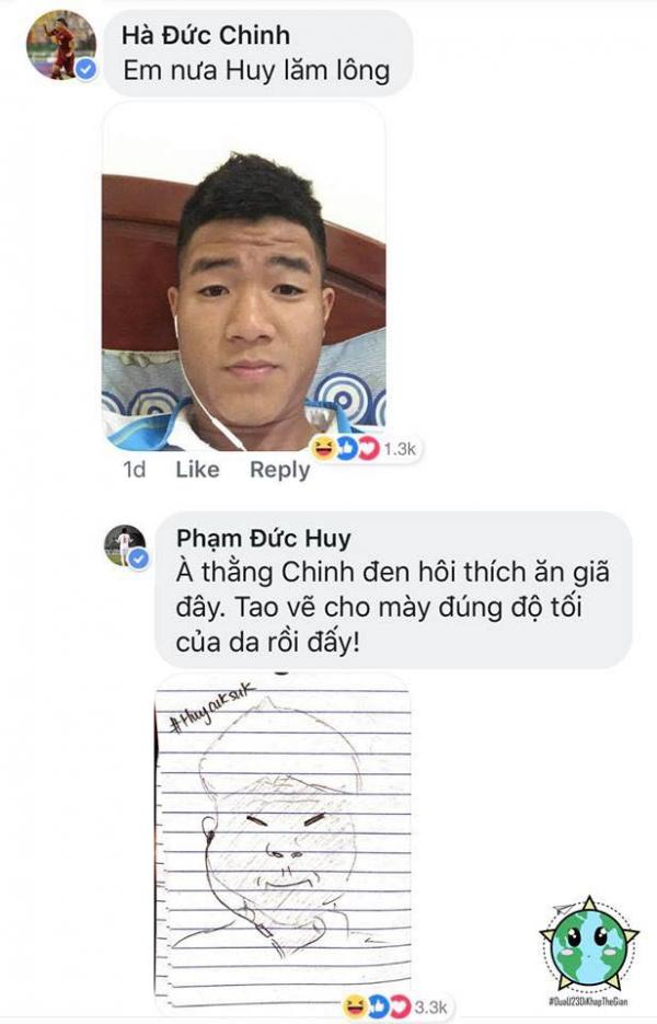 Cứ tưởng Đức Huy U23 chuyển nghề vẽ tranh biếm họa, nào ngờ sự thật còn hài hước hơn thế Cứ tưởng Đức Huy U23 chuyển nghề vẽ tranh biếm họa, nào ngờ sự thật còn hài hước hơn thế