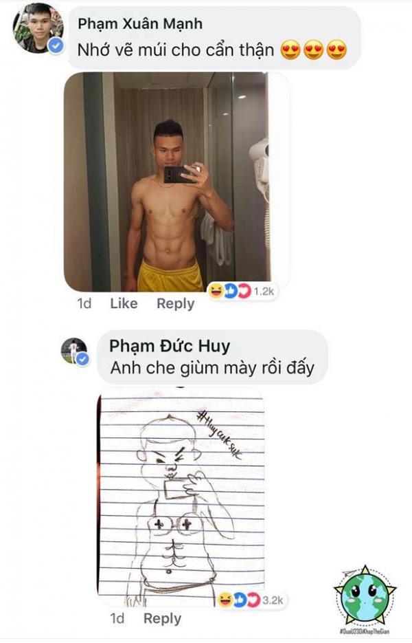 Cứ tưởng Đức Huy U23 chuyển nghề vẽ tranh biếm họa, nào ngờ sự thật còn hài hước hơn thế Cứ tưởng Đức Huy U23 chuyển nghề vẽ tranh biếm họa, nào ngờ sự thật còn hài hước hơn thế