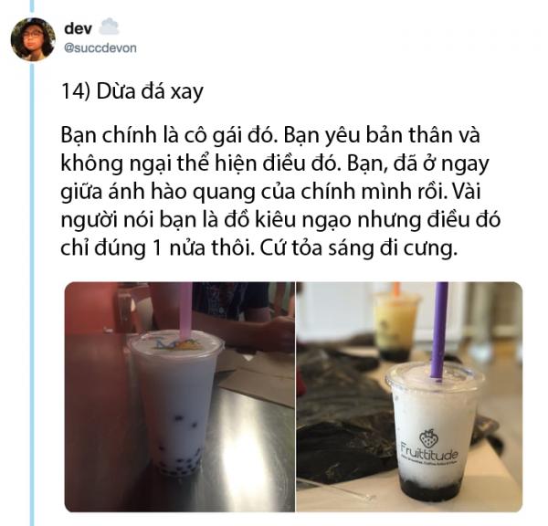 Chị nhân viên bán hàng dùng trà sữa bói tính cách cho người mua ai ngờ 'đắt khách' ầm ầm trên Twitter Chị nhân viên bán hàng dùng trà sữa bói tính cách cho người mua ai ngờ 'đắt khách' ầm ầm trên Twitter