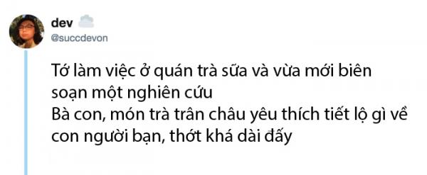 Chị nhân viên bán hàng dùng trà sữa bói tính cách cho người mua ai ngờ 'đắt khách' ầm ầm trên Twitter Chị nhân viên bán hàng dùng trà sữa bói tính cách cho người mua ai ngờ 'đắt khách' ầm ầm trên Twitter
